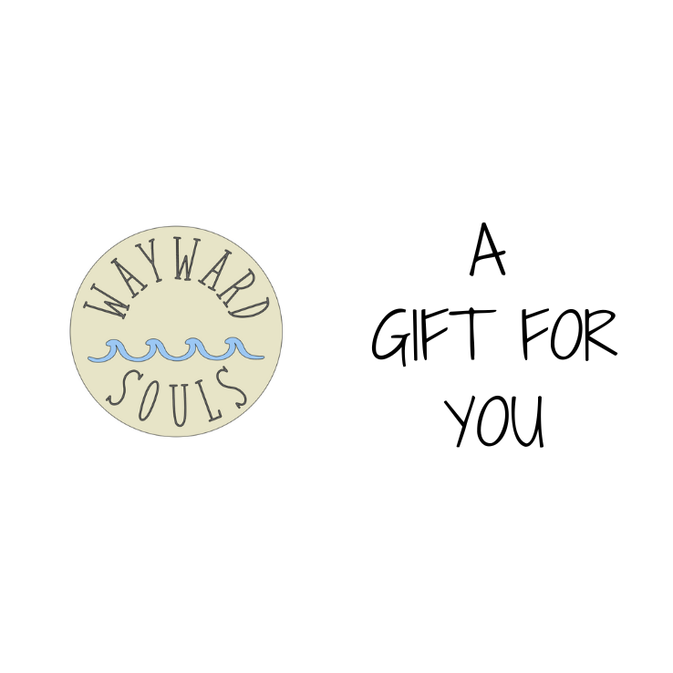 A gift card that says "A Gift For You" with the Wayward Souls Logo.